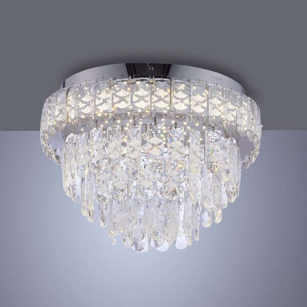 JUST LIGHT. GmbH Kulunka LED stropna svjetiljka, krom/prozirno, željezo/staklo, 4.000 K, Krom, Dnevni boravak/blagovaonica, Nehrđajući čelik