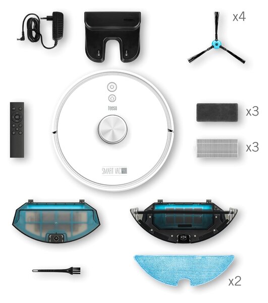 2 u 1 baterija. hepa mokro suhi robotski usisavač smart vac pro tuya lds tof