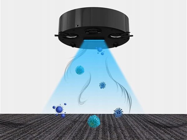 ACA. Robotsko usisavač 2 Metlice USB Black Swithin Robot