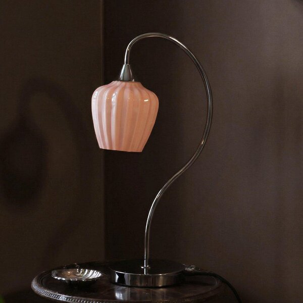 PR Home Amalfi stolna lampa, breskvasto/krom, visina 51 cm, staklo, E14, Naranča, Područje hodnika, Metal, Stojeći kišobran za stol