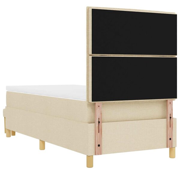 Krevet s opruga kutije s jastukom Krema 200 x 90 cm tkanina - Krem / 200 x 90 cm