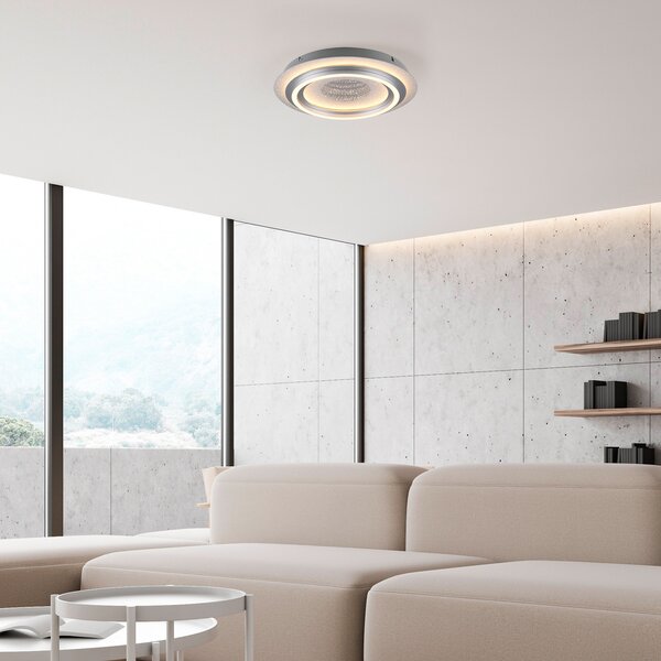 JUST LIGHT. GmbH Cichio LED stropna svjetiljka, srebrne boje, željezo, 3.000 K, Metalik, Dnevni boravak/blagovaonica, Metal