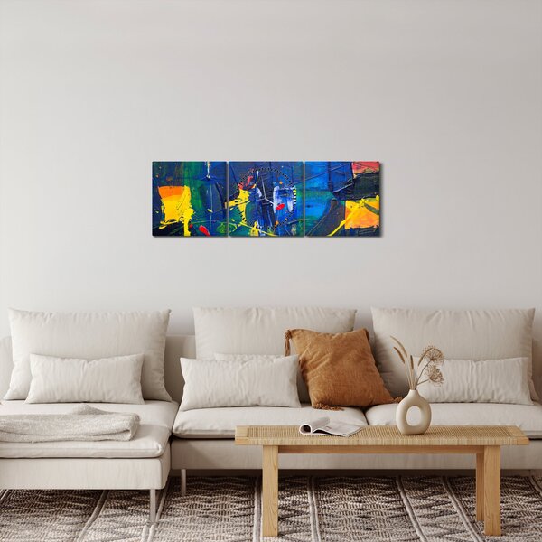 Slika - Apstrakcija (sa satom) (90x30 cm)
