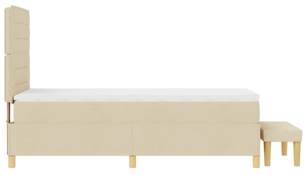 Krevet s opruga kutije s jastukom Krema 200 x 90 cm tkanina - Krem / 200 x 90 cm