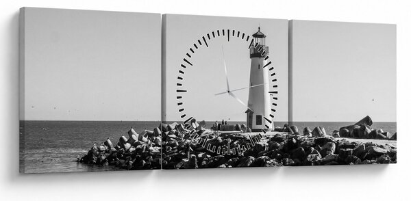 Slika - Svjetionik na obali, Santa Cruz, Kalifornija (sa satom) (90x30 cm)