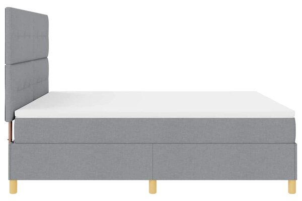 LED Box Spring Krevet Svijetlo siva 180 x 200 cm tkanina - Svjetlosiva / 180 x 200 cm