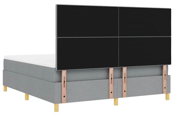 LED Box Spring Krevet Svijetlo siva 180 x 200 cm tkanina - Svjetlosiva / 180 x 200 cm