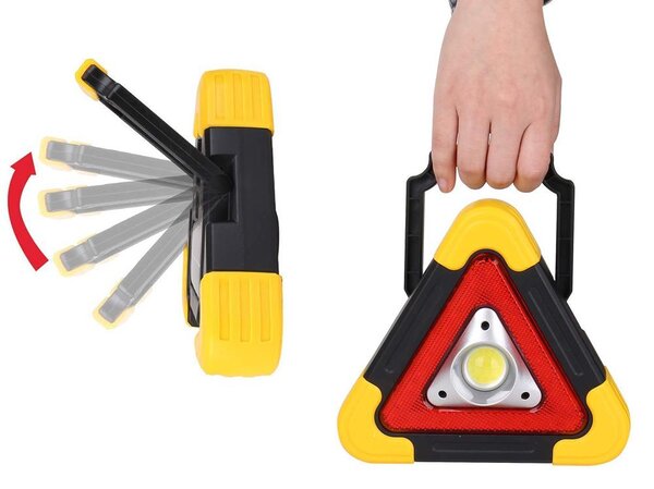 Baterija solarna vođena upozorenje trokut i banka za napajanje USB