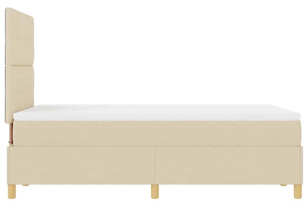 LED Box Spring Krevet s uzglavljem Krema 120 x 200 cm tkanina - Krem / 120 x 200 cm