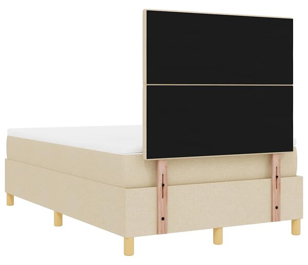LED Box Spring Krevet s uzglavljem Krema 120 x 200 cm tkanina - Krem / 120 x 200 cm