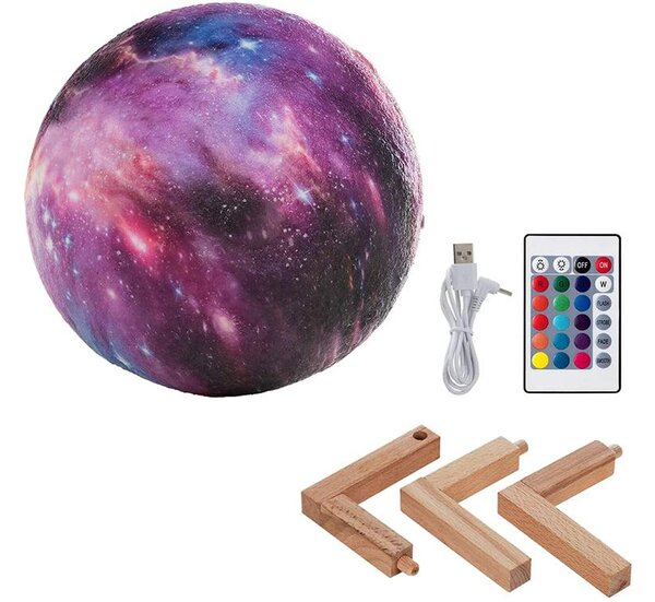 Baterija LED RGB 3D Mjesec s daljinskim upravljačem od 19 cm