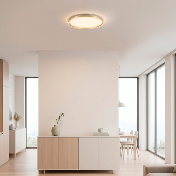 JUST LIGHT. GmbH LED stropna svjetiljka Madlen, zlatne boje, Ø 60 cm, aluminij, 3000 K, dimabilna, prigušiva, Zlato / mjed, Dnevni boravak/blagovaonica, Metal