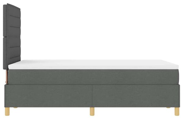 LED Box Spring Krevet Tamno siva 120 x 200 cm tkanina - Siva / 120 x 200 cm