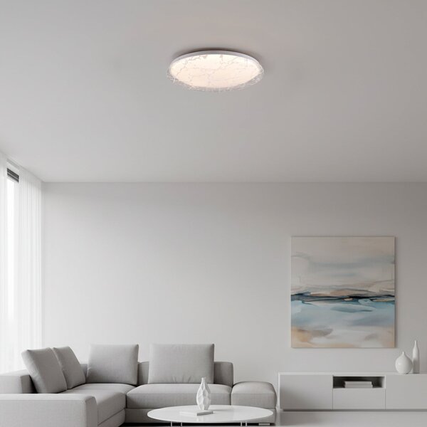 JUST LIGHT. GmbH Art Plafo 14008 LED stropna svjetiljka, bijela, željezo, daljinski upravljač, prigušiva, Bijela, Dnevni boravak/blagovaonica, Metal