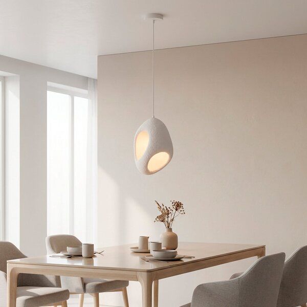 JUST LIGHT. GmbH Artoni viseća svjetiljka, bijela, plastika, E27, prigušiva, Bijela, Dnevni boravak/blagovaonica, Plastika