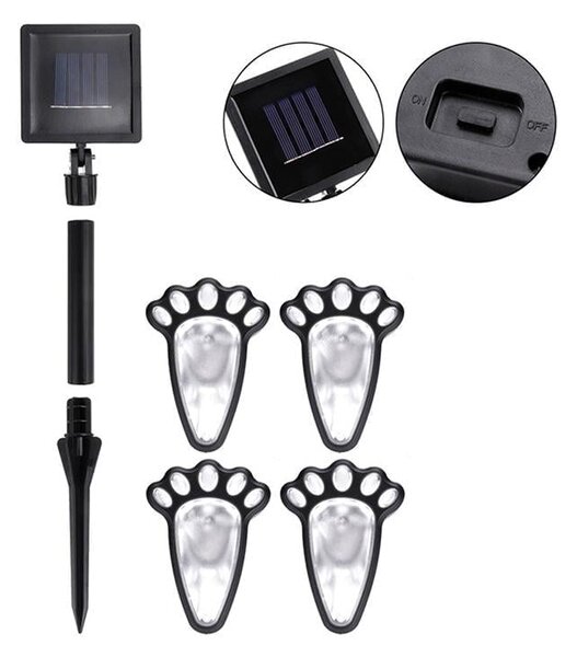 4 solarne LED vrtne svjetiljke šape
