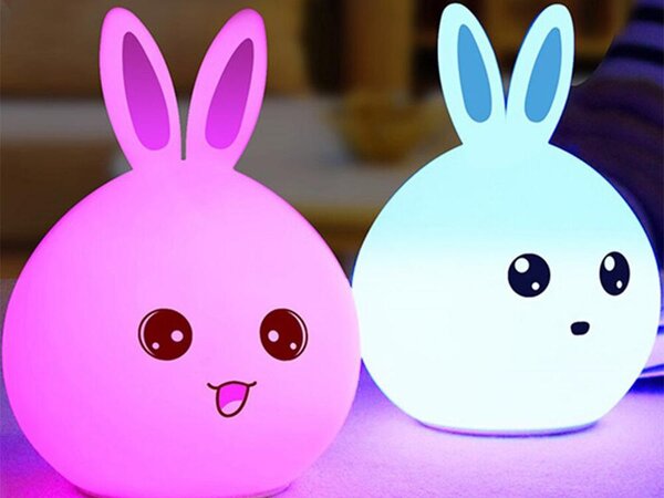 LED RGB RGB bežična mekana dječja svjetla Touch 1200mah USB zeko