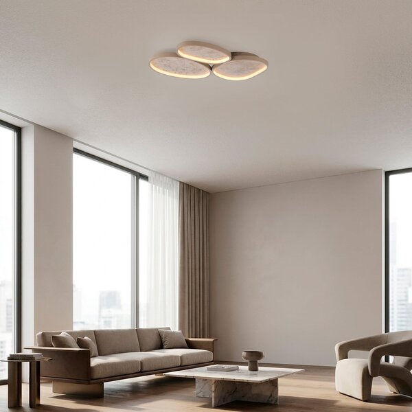 JUST LIGHT. GmbH Moonbraker 3 LED stropna svjetiljka, pijeskovito bež, 3.000 K, dimabilna, prigušiva, Bež, Dnevni boravak/blagovaonica, Aluminij