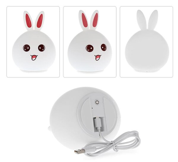 LED RGB RGB bežična mekana dječja svjetla Touch 1200mah USB zeko