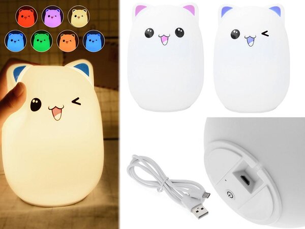 LED RGB RGB bežična mekana dječja svjetlost Touch 1200mAh USB mačka