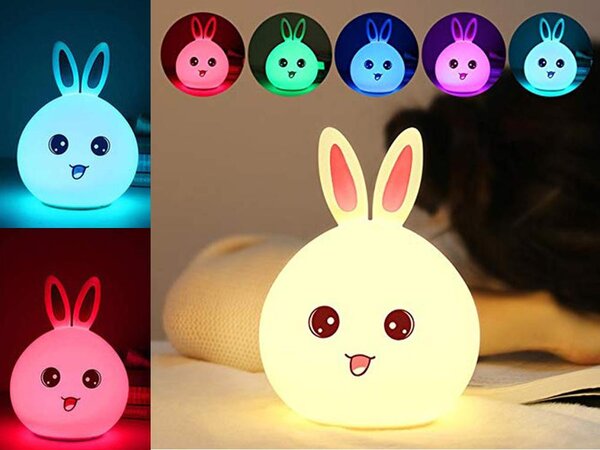 LED RGB RGB bežična mekana dječja svjetla Touch 1200mah USB zeko