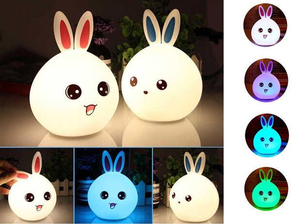 LED RGB RGB bežična mekana dječja svjetla Touch 1200mah USB zeko