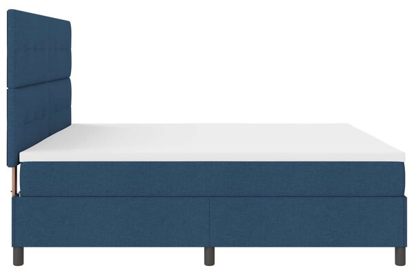 Krevet s opruga kutije s LED trakama Plava 200 x 200 cm tkanina - Plava / 200 x 200 cm