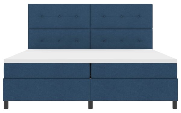 Krevet s opruga kutije s LED trakama Plava 200 x 200 cm tkanina - Plava / 200 x 200 cm