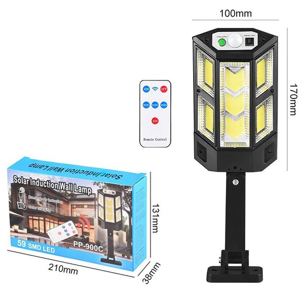 Solar 59 LED COB CESPE LAMP SA PIR -ovom pokretom sezone + menadžer