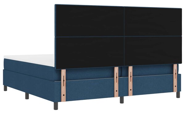Krevet s opruga kutije s LED trakama Plava 200 x 200 cm tkanina - Plava / 200 x 200 cm