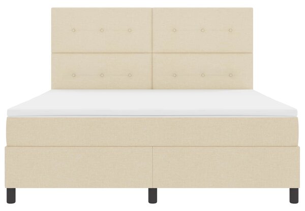 Krevet s opruga kutije s LED trakama Krema 180 x 200 cm tkanina - Krem / 180 x 200 cm