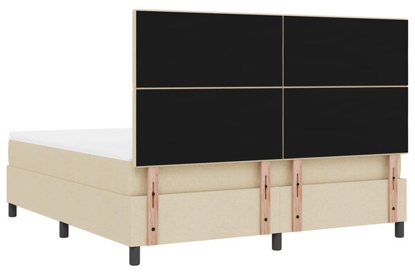 Krevet s opruga kutije s LED trakama Krema 180 x 200 cm tkanina - Krem / 180 x 200 cm