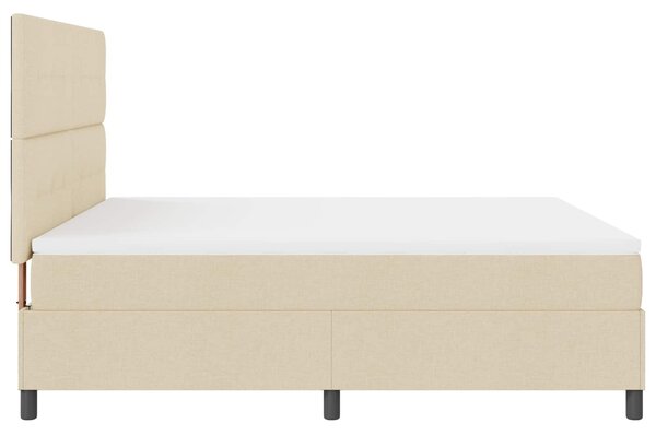 Krevet s opruga kutije s LED trakama Krema 180 x 200 cm tkanina - Krem / 180 x 200 cm