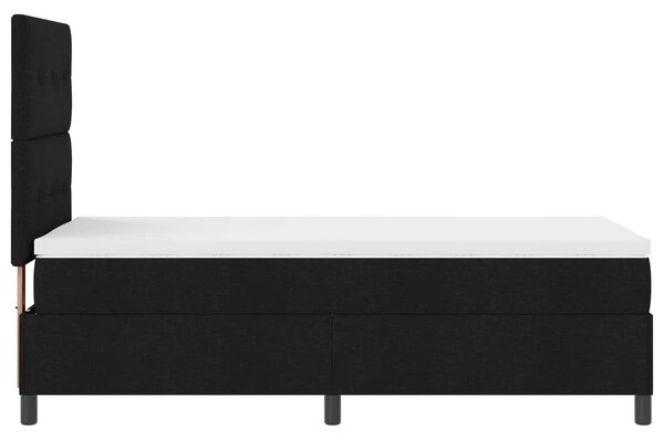 Krevet s opruga kutije s LED trakama Crna 90 x 200 cm tkanina - Crna / 90 x 200 cm