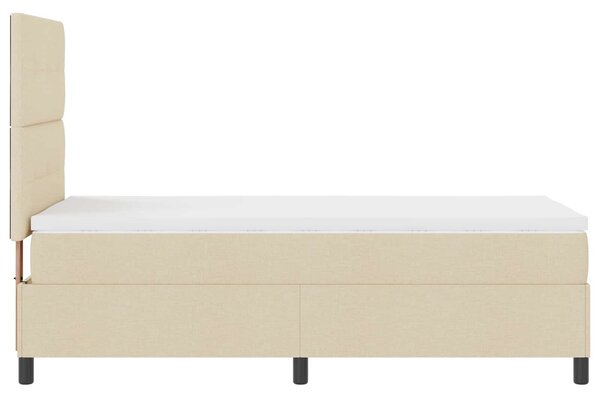 Krevet s opruga kutije s LED trakama Krema 80 x 200 cm tkanina - Krem / 80 x 200 cm