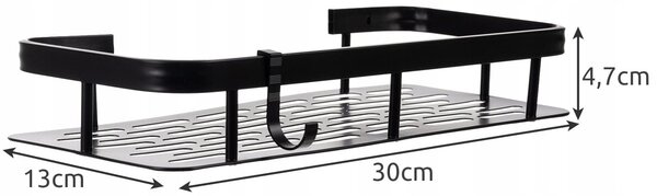 2x kupaonica alu polica crna 30cm + 2 privjesci