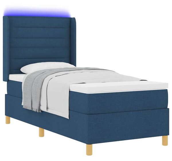 Krevet s opruga kutije s LED trakama Plava 80 x 200 cm tkanina - Plava / 80 x 200 cm
