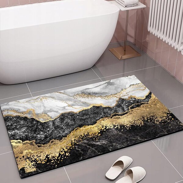 Kopalniška pralna nedrseča preproga 80x50cm zlati marmor - dexxer
