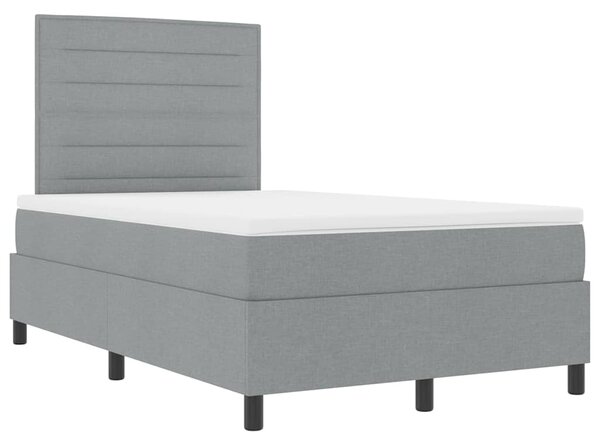Krevet s opruga kutije Svijetlo siva 120 x 200 cm tkanina - Svjetlosiva / 120 x 200 cm
