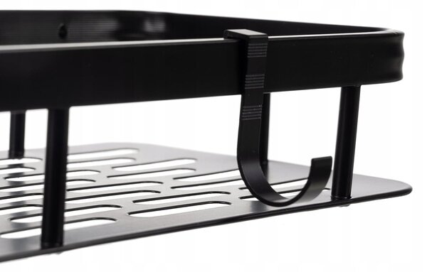 2x kupaonica alu polica crna 30cm + 2 privjesci