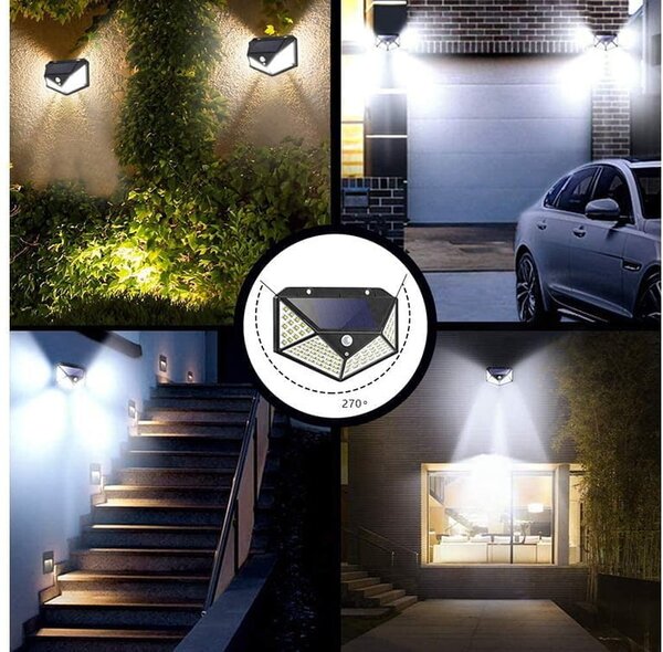 100 led smd solarna zidna svjetiljka sa senzorom pokreta