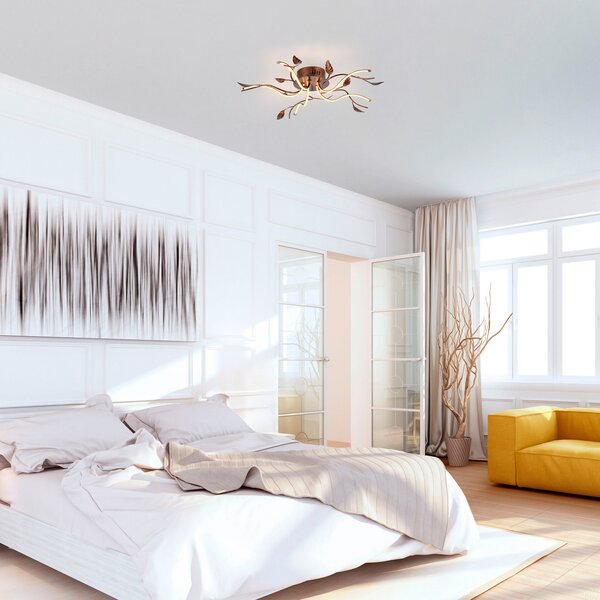 JUST LIGHT. GmbH LED stropna svjetiljka Aurelia, hrđavo smeđa, metal, 2700 K, prigušiva, prigušiva, Smeđa / hrđa, Dnevni boravak/blagovaonica, Metal
