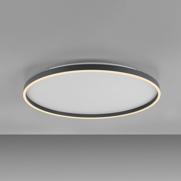JUST LIGHT. GmbH LED stropna svjetiljka Madlen, crna, Ø 60 cm, aluminij, 3.000 K, prigušiva, prigušiva, Crno, Dnevni boravak/blagovaonica, Metal