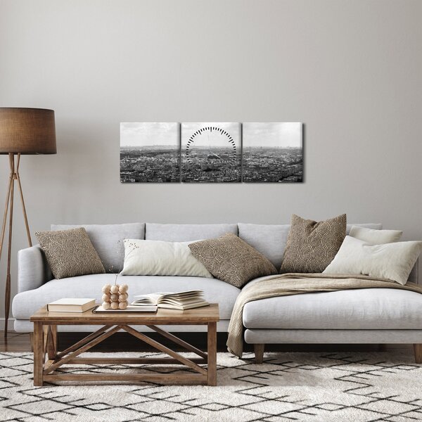 Slika - krovovi kuća u Parizu (sa satom) (90x30 cm)