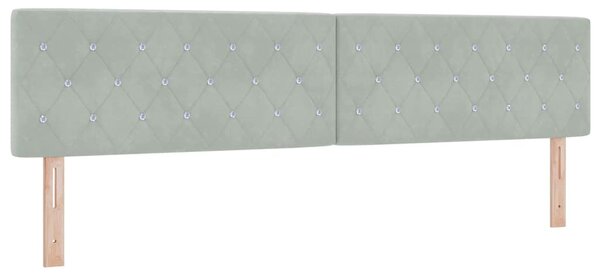 Krevet s opruga kutije Svjetlosiva 200 x 200 cm Baršun - Svjetlosiva / 200 x 200 cm