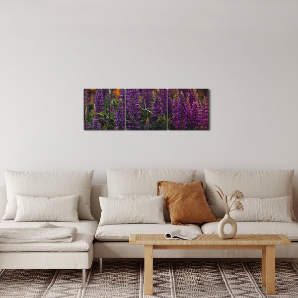 Slika cvjetova lupine (sa satom) (90x30 cm)