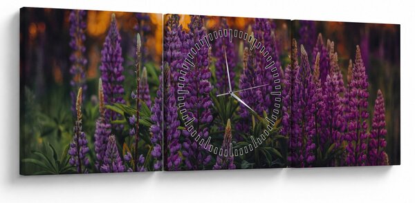 Slika cvjetova lupine (sa satom) (90x30 cm)