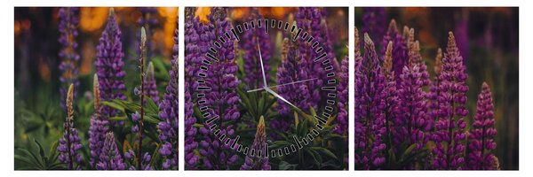 Slika cvjetova lupine (sa satom) (90x30 cm)