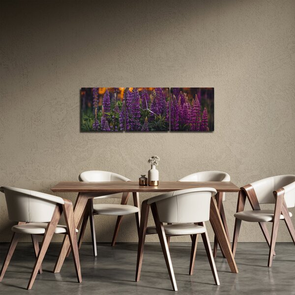Slika cvjetova lupine (sa satom) (90x30 cm)