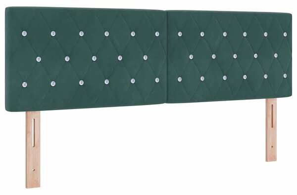 Krevet s opruga kutije Tamnozelena 200 x 140 cm Baršun - Zelena / 200 x 140 cm